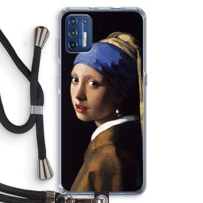 The Pearl Earring: Motorola Moto G9 Plus Transparant Hoesje met koord