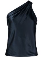 Michelle Mason haut asymétrique en soie à dos nu - Bleu