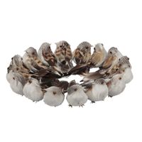 16x stuks stuks decoratie vogels/vogeltjes bruin op draad 9 cm 16x stuks stuks decoratie vogels/vogeltjes bruin op draad 9 cm