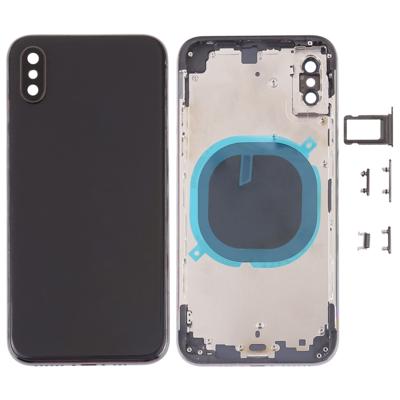 Terug te dekken met camera lens & SIM-kaart lade & kant toetsen voor de iPhone XS (zwart)