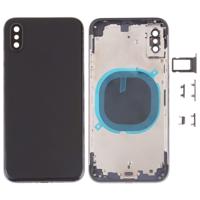 Terug te dekken met camera lens & SIM-kaart lade & kant toetsen voor de iPhone XS (zwart)