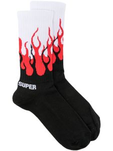 Vision Of Super chaussettes à imprimé flamme - Noir