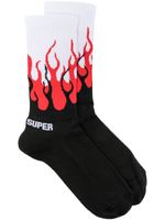 Vision Of Super chaussettes à imprimé flamme - Noir