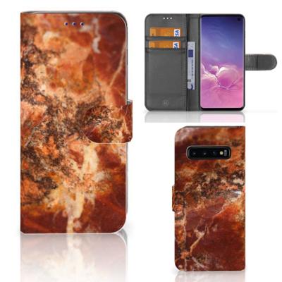 Samsung Galaxy S10 | Bookcase | Marmer Bruin | Portemonnee hoesje