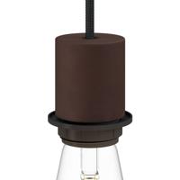Fitting lamp koper e27 glad ontwerp met lampenkap ring
