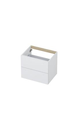 Onderkast INK 2 laden met grepen gelakt 60 cm x 45 cm x 52 cm Hoogglans wit 1101012