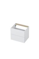 Onderkast INK 2 laden met grepen gelakt 60 cm x 45 cm x 52 cm Hoogglans wit 1101012
