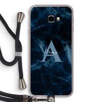 Midnight Marble: Samsung Galaxy J4 Plus Transparant Hoesje met koord