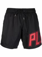 Philipp Plein short de bain à logo imprimé - Noir - thumbnail