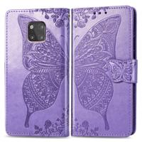 Butterfly Love bloemen reliëf horizontale Flip lederen case voor Huawei mate 20 Pro met houder & kaartsleuven & portemonnee (licht paars)