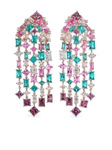 Anabela Chan boucles d'oreilles Cascade en or rose 18ct - Bleu