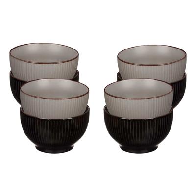 Kommetjes/serveer schaaltjes - 8x stuks - Mistique - porselein - D14 x H8 cm - 2 kleuren