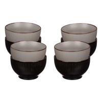 Kommetjes/serveer schaaltjes - 8x stuks - Mistique - porselein - D14 x H8 cm - 2 kleuren