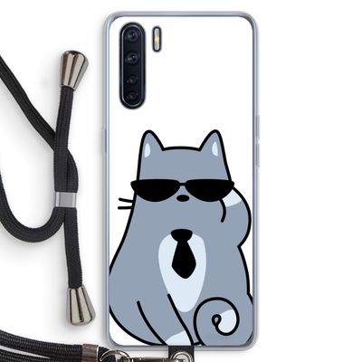Cool cat: Oppo A91 Transparant Hoesje met koord