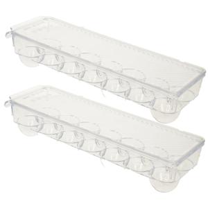 PlasticForte Eierdoos - 2x - koelkast organizer eierhouder - 14 eieren - transparant - kunststof - 3