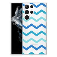 Samsung Galaxy S22 Ultra | TPU bumper | Zigzag Blauw