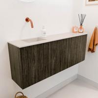 Toiletmeubel Mondiaz Joya Dlux | 111.6 cm | Meubelkleur Shadow | Faye wastafel Meli Wasbak Links | Zonder kraangat(en)