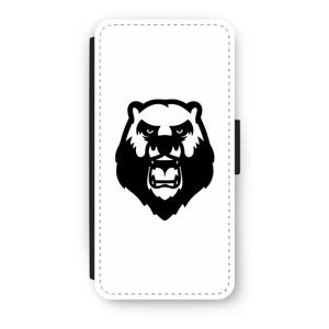 Angry Bear (white): iPhone 8 Flip Hoesje