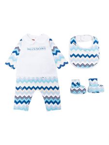 Missoni Kids trousseau de naissance à logo imprimé - Blanc