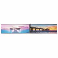 Schilderij DKD Home Decor S3018021 Mediterrane Zon (140 x 3,5 x 45 cm) (2 Stuks)
