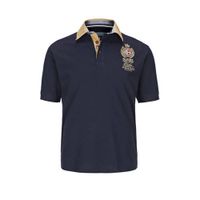 Jan Vanderstorm loose fit polo Plus Size JOAKIM met printopdruk donkerblauw - thumbnail