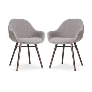 Nolon Nena-Mae Eetkamerstoelen Set van 2 - Bouclé Taupe - Walnoot