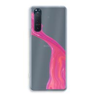 Paarse stroom: Sony Xperia 5 II Transparant Hoesje