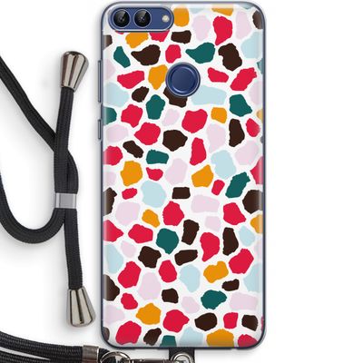Colored Giraffe: Huawei P Smart (2018) Transparant Hoesje met koord