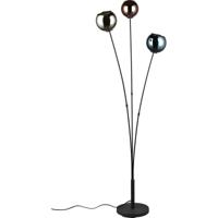 LED Vloerlamp Zwart met Multicolor Glas - 3-lichts E14 Fitting