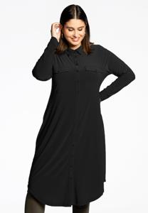 Yoek Blouse-jurk | Zwart | Maat 50/52