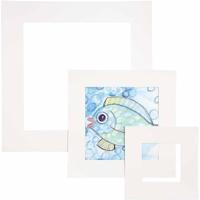 Creativ Company Passepartout lijsten, dikte 0,4 mm, 270 gr, wit, 75 stuk/ 1 doos