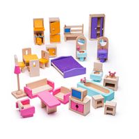 BigJigs houten poppenhuis meubels Doll Furniture Set - thumbnail
