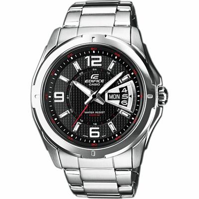 Casio EF-129D-1AVEF Zwart Zilverkleurig Heren horloge