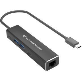 Conceptronic ABBY13B notebook dock & poortreplicator Bedraad USB 3.2 Gen 1 (3.1 Gen 1) Type-C Grijs