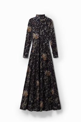 Lange fluwelen jurk Elysia - BLACK - M