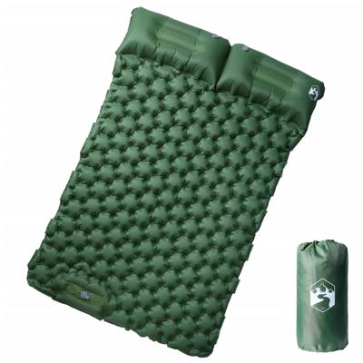 Kampeermatras met kussens zelfopblazend 2-persoons groen
