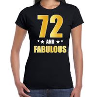 72 and fabulous verjaardag cadeau shirt / kleding 72 jaar zwart met goud voor dames 2XL  -