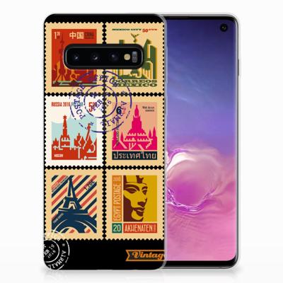 Samsung Galaxy S10 | Silliconen Back Cover | Postzegels