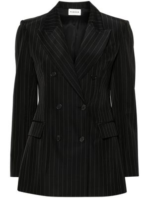P.A.R.O.S.H. blazer croisé à fines rayures - Noir