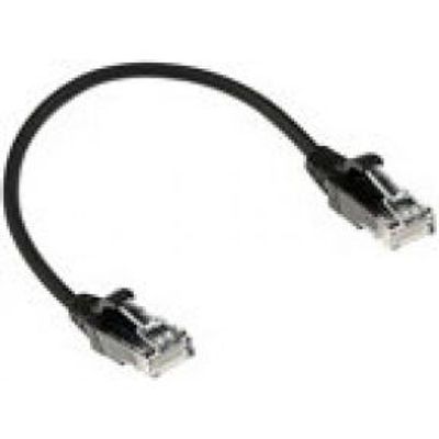 ACT Zwarte 5 meter LSZH U/UTP CAT6 datacenter slimline patchkabel snagless met RJ45 connectoren