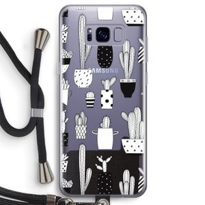 Cactusmotief: Samsung Galaxy S8 Transparant Hoesje met koord