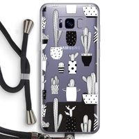 Cactusmotief: Samsung Galaxy S8 Transparant Hoesje met koord