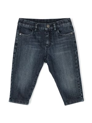 Roberto Cavalli Junior pantalon en jean à logo brodé - Bleu