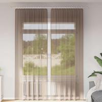 Gordijnen voile met lussen 2 st 140x260 cm lichtbruin