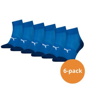 Puma Sport Cushioned Quartersokken Light 6-pack Blauw-39/42