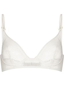 Kiki de Montparnasse soutien-gorge en mesh à bonnets à armatures - Blanc