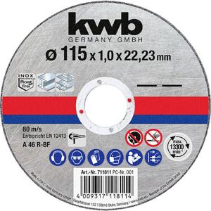 kwb 711811 Doorslijpschijf recht 115 mm 1 stuk(s) Staal