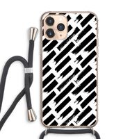 Zwarte vegen: iPhone 11 Pro Max Transparant Hoesje met koord