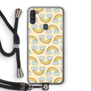 Regenboog: Samsung Galaxy A11 Transparant Hoesje met koord