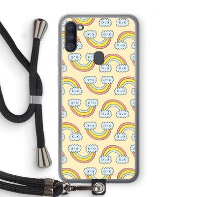 Regenboog: Samsung Galaxy A11 Transparant Hoesje met koord